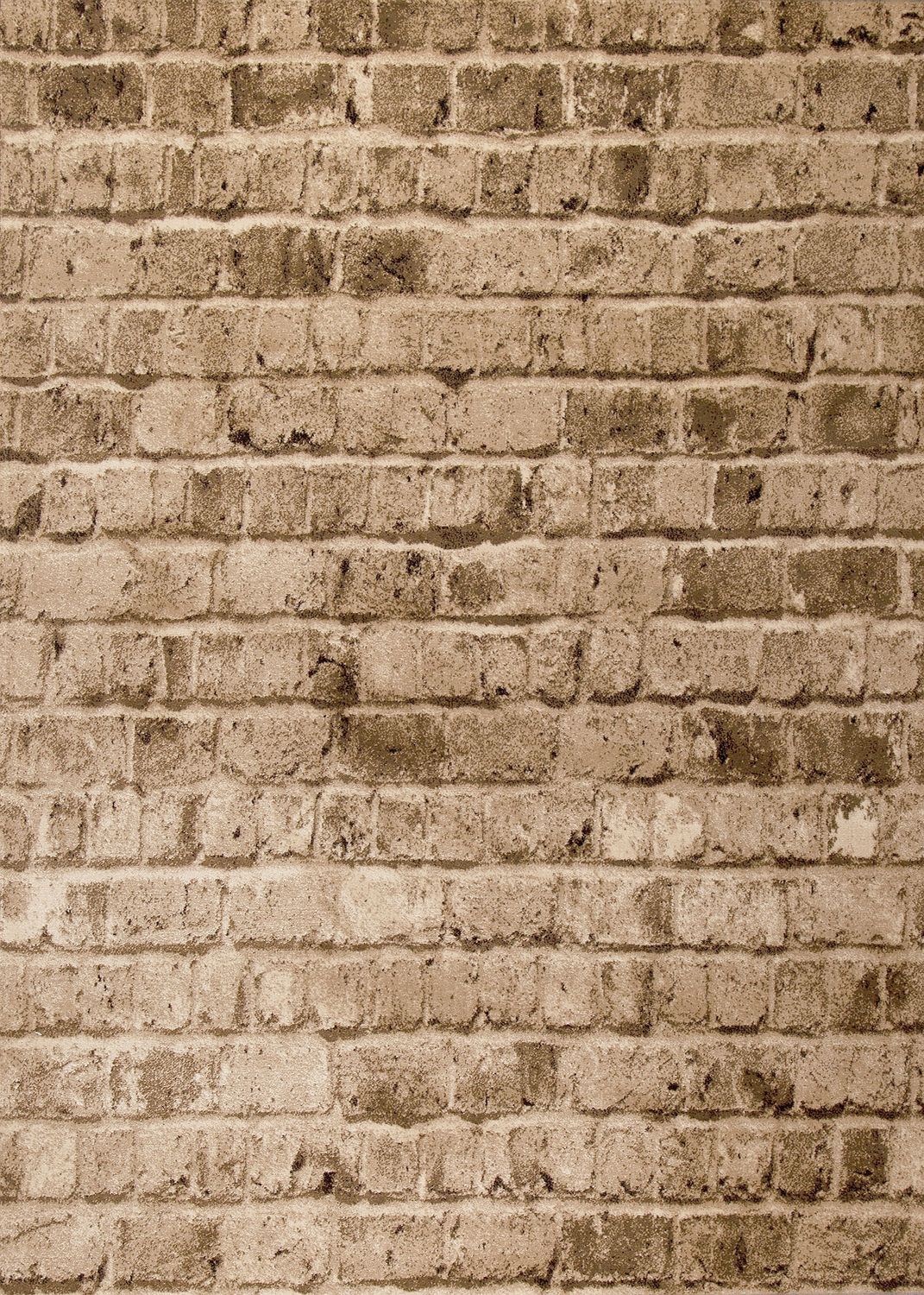 Modern carpet with stone look, brick pattern, durable in brown 5162