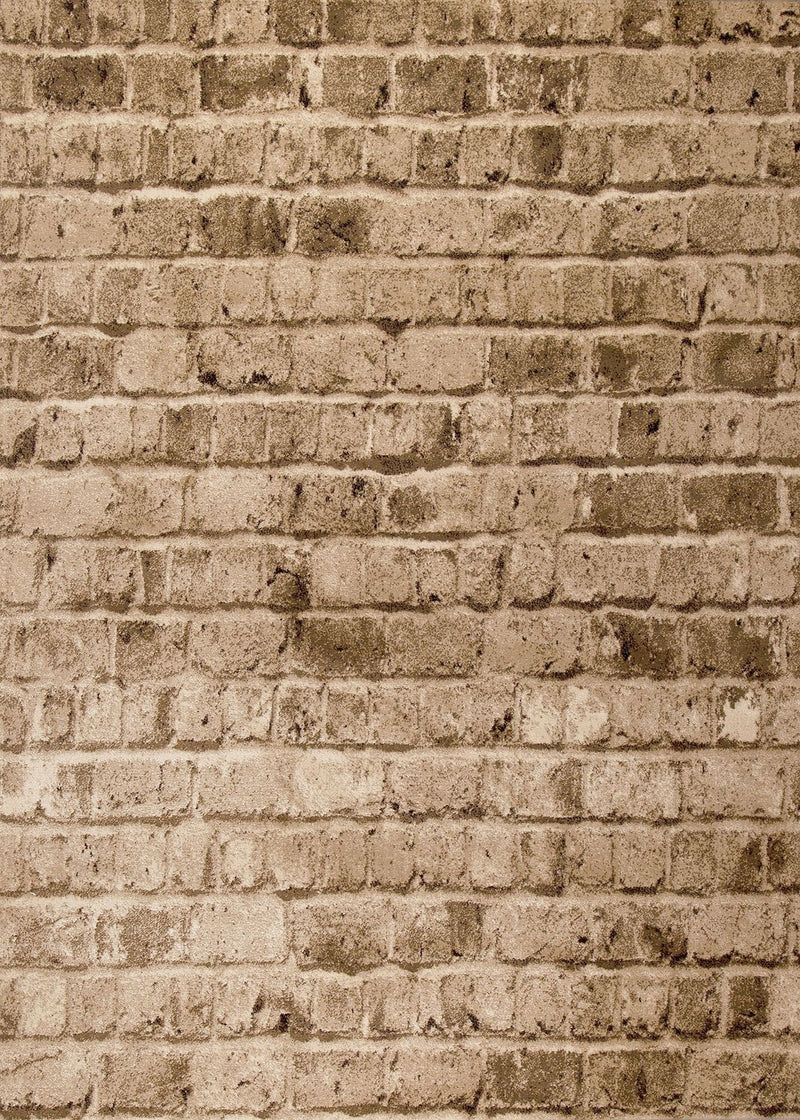 Modern carpet with stone look, brick pattern, durable in brown 5162-zoom-