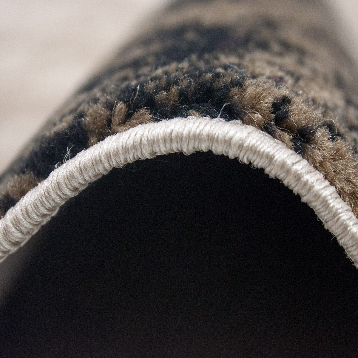 Beige living room rug, modern designer rug with marble pattern, checkered and mottled-3