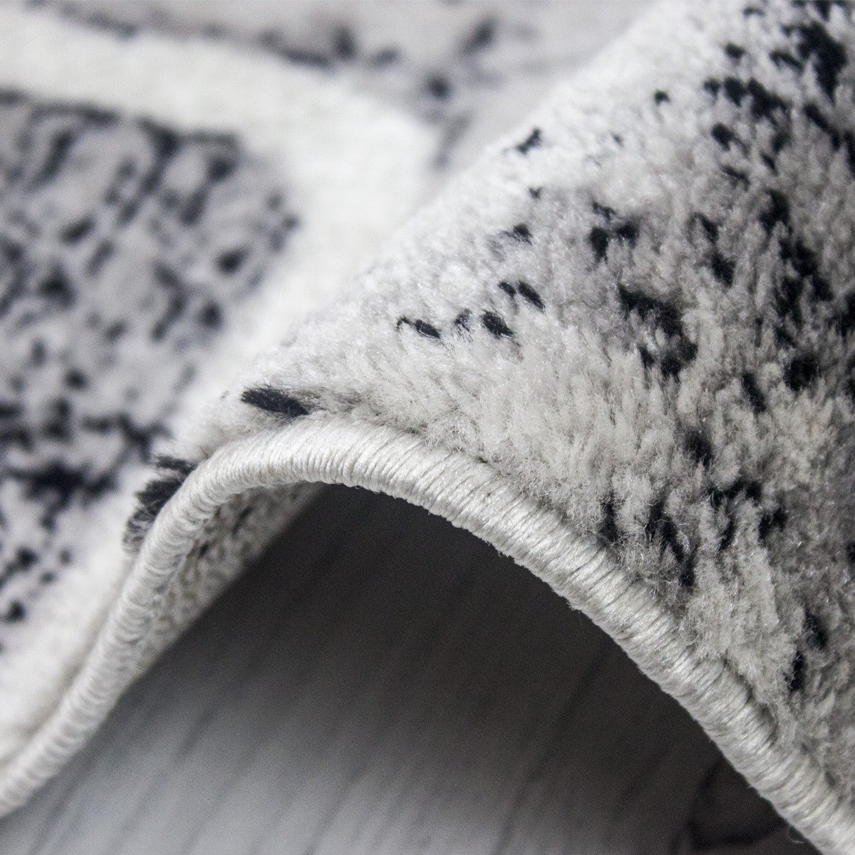 Short-pile rug, modern checkered retro geometric pattern, mottled grey, for living room, bedroom-zoom-3