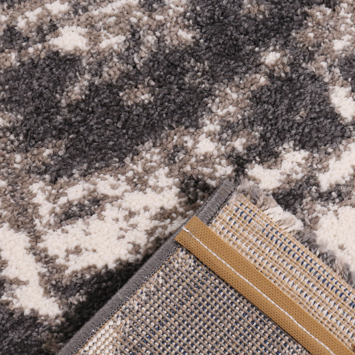 Modern designer rug with abstract pattern in gray