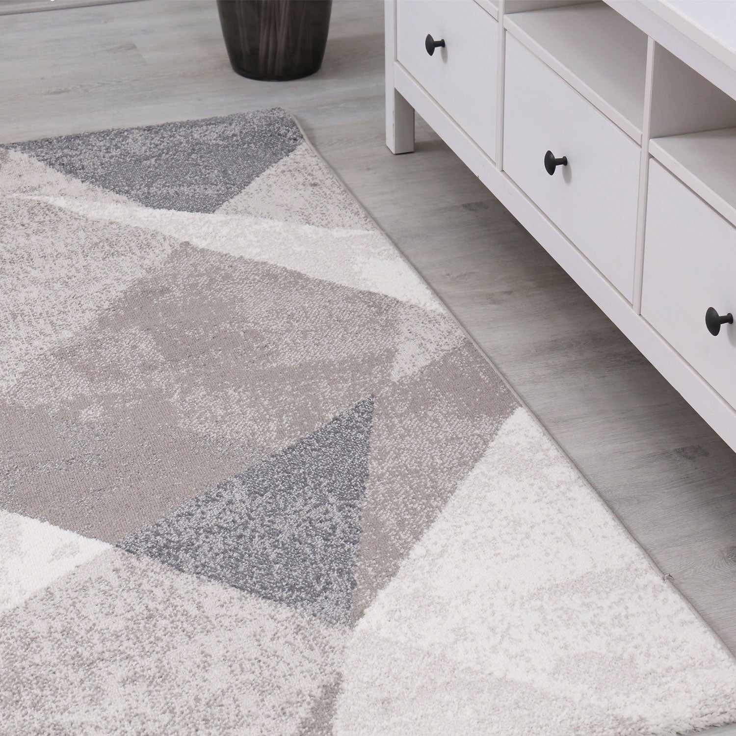 Rug with geometric patterns, marble look, modern grey and beige melange-2