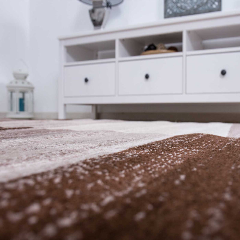 Milano9119 Brown Modern Designer Living Room Rug Geometric Pattern Mottled-zoom-