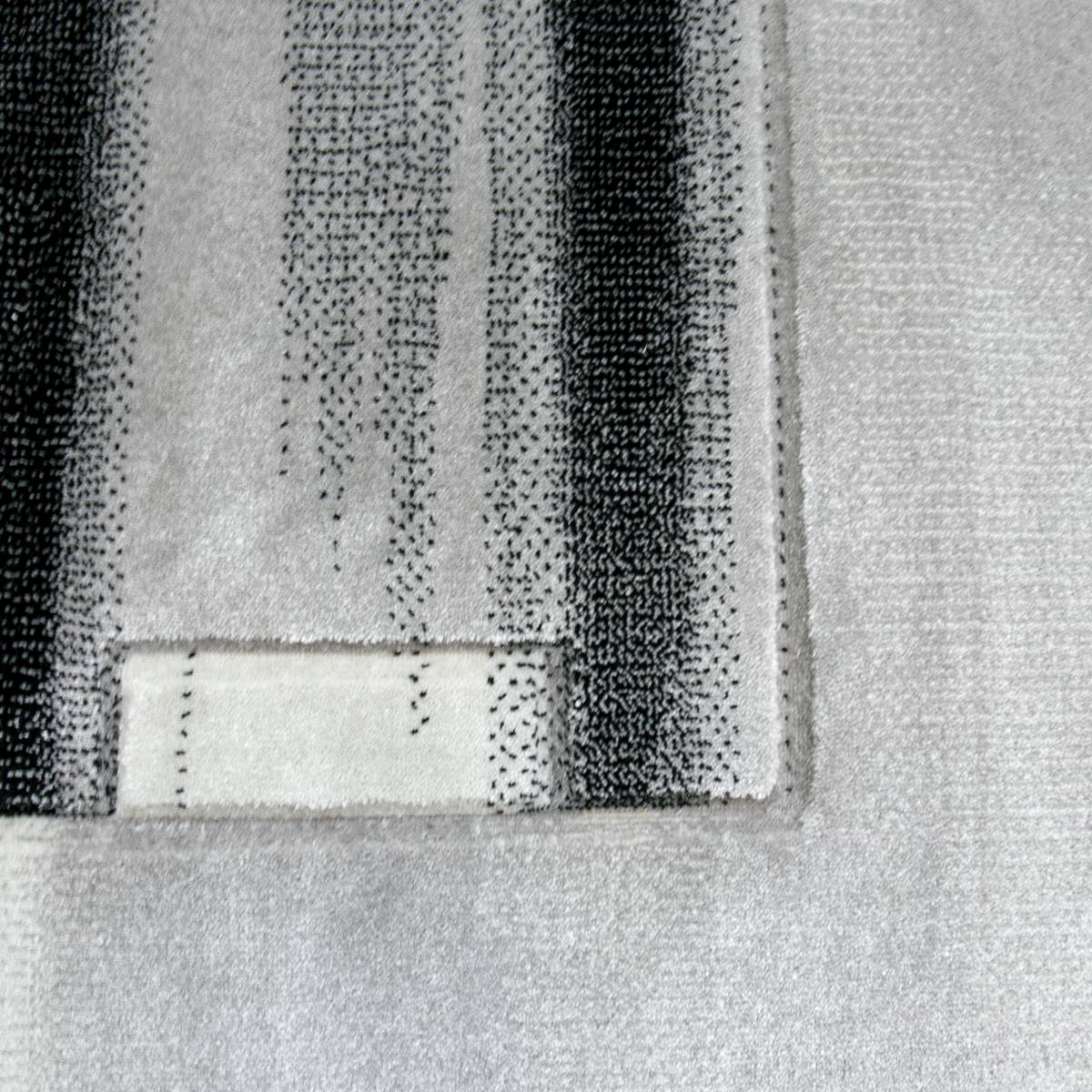 Designer living room rug, grey tile look with color gradient and contour cut-3