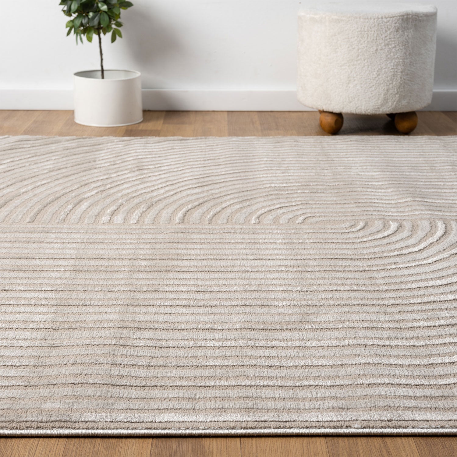 Modern short-pile rug, boho style, for living room or bedroom, thin with 3D high-low effect, easy to care for-zoom-21