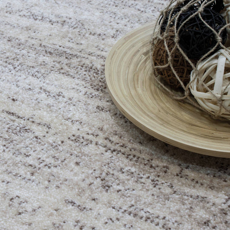 Modern beige-brown short-pile rug for living room, mottled solid color, suitable for underfloor heating-zoom-