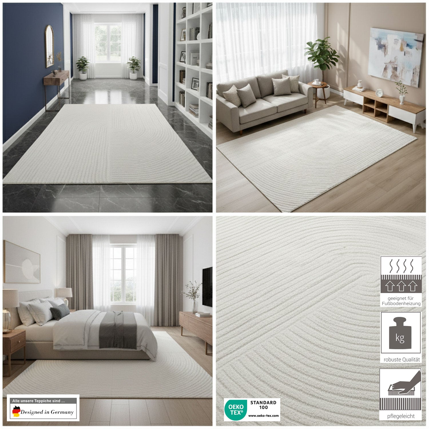 Modern short-pile rug for living room, bedroom, boho look, rainbow, Scandinavian-zoom-16