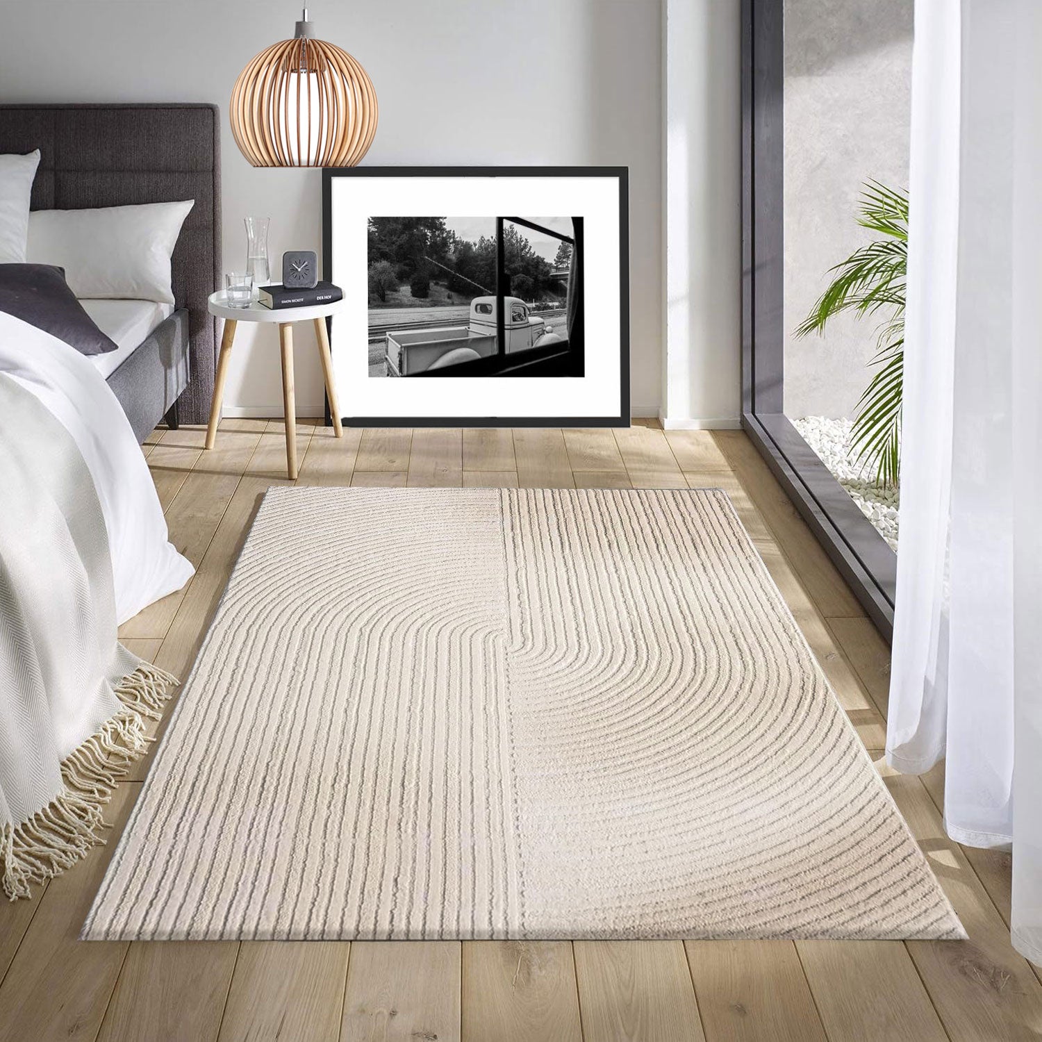 Modern short-pile rug for living room, bedroom, boho look, rainbow, Scandinavian-2