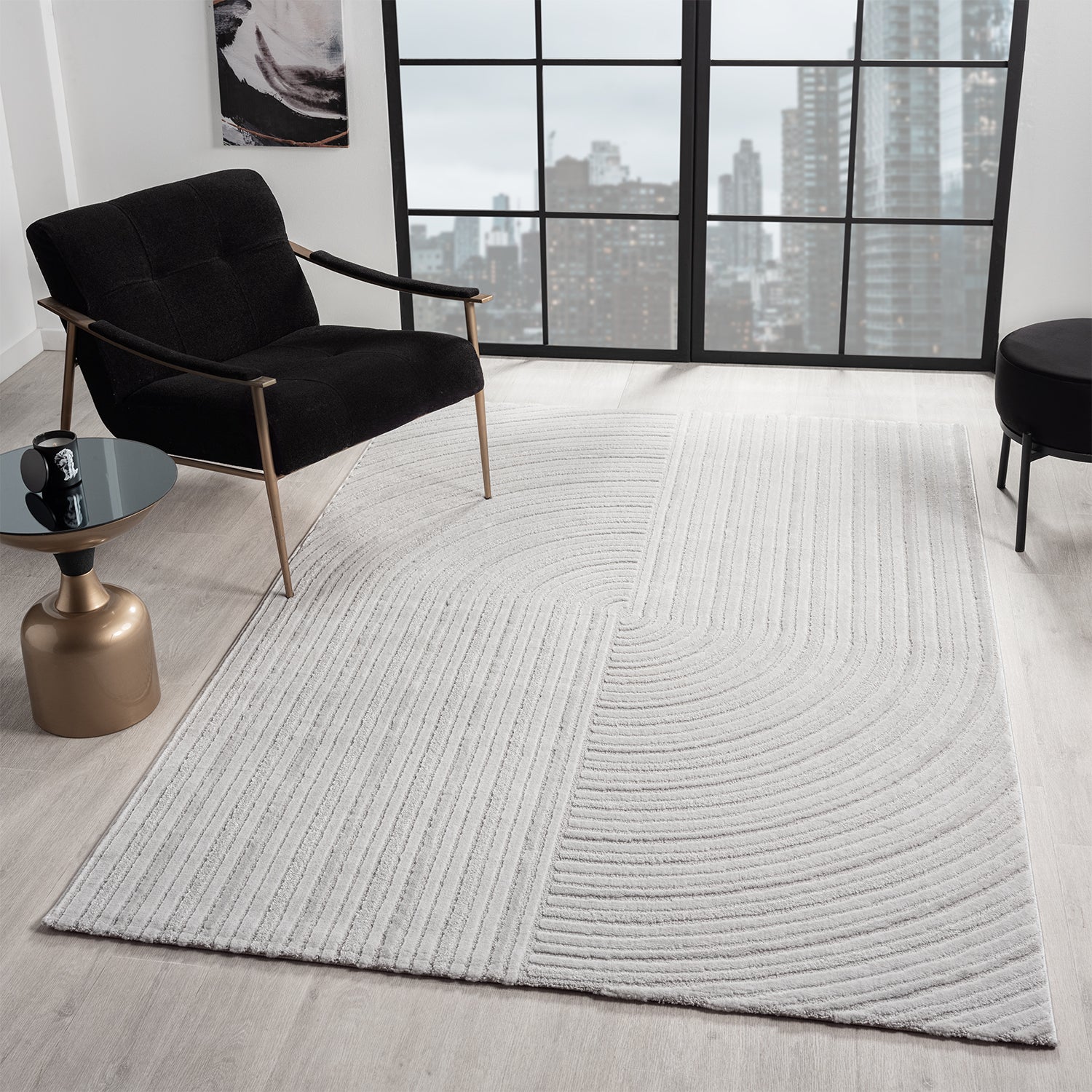 Modern short-pile rug for living room, bedroom, boho look, rainbow, Scandinavian-8