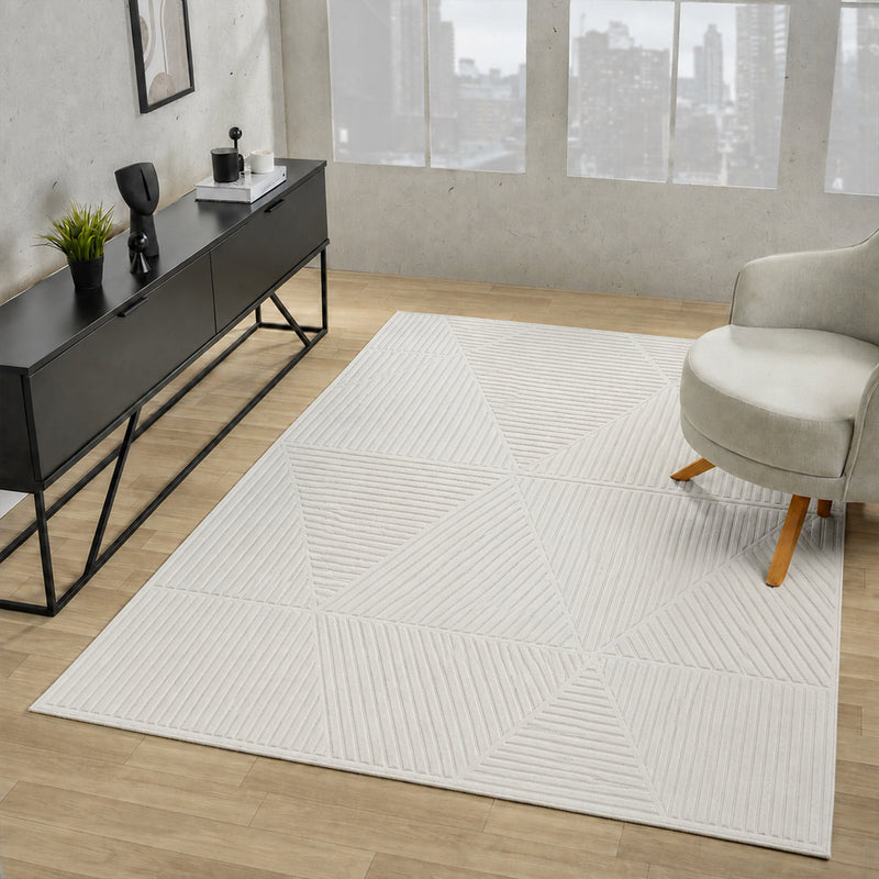 Modern short pile rug for living room, bedroom, Scandinavian style, suitable for indoor and outdoor use.-zoom-