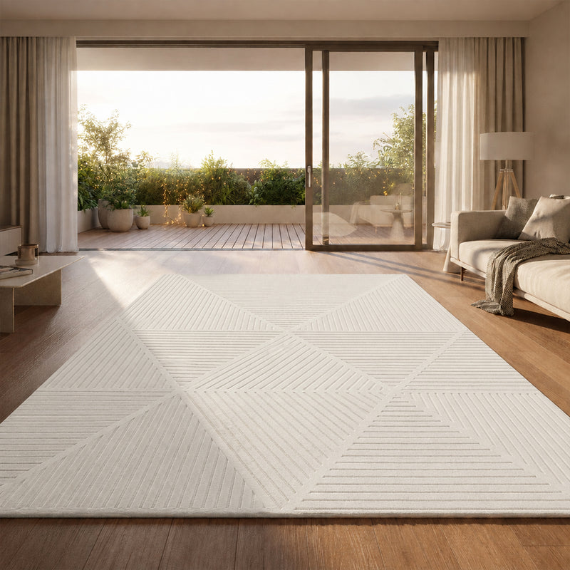 Modern short pile rug for living room, bedroom, Scandinavian style, suitable for indoor and outdoor use.-zoom-