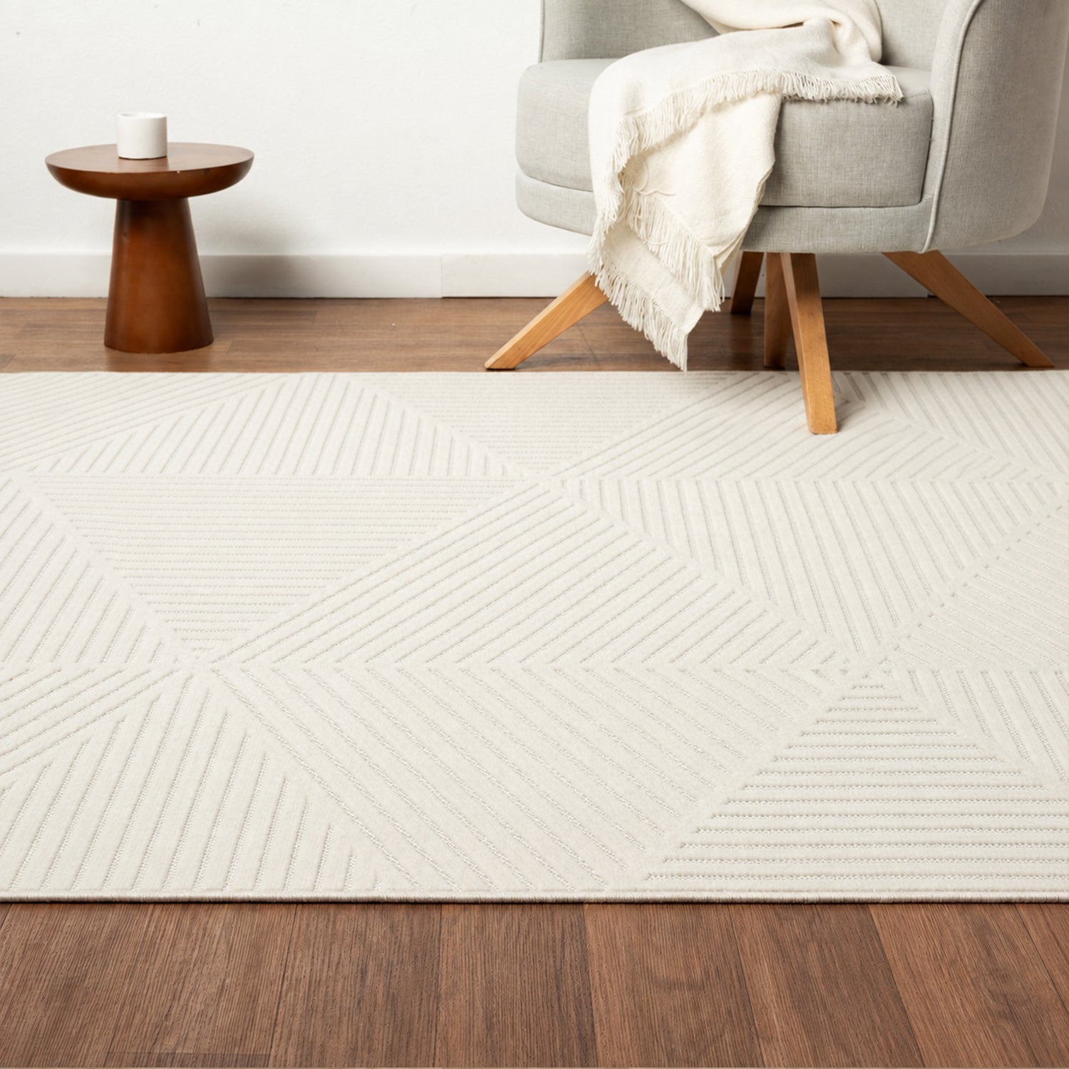 Modern short pile rug for living room, bedroom, Scandinavian style, suitable for indoor and outdoor use.-zoom-38