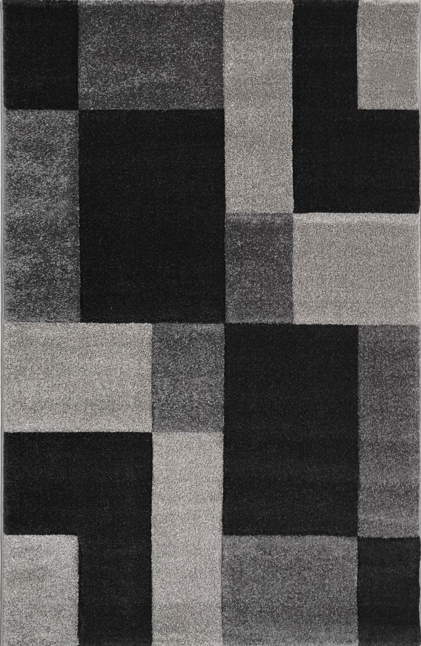 Moderner Teppich Kariert Anthrazit Schwarz Weiss Teppich Muster-zoom-4