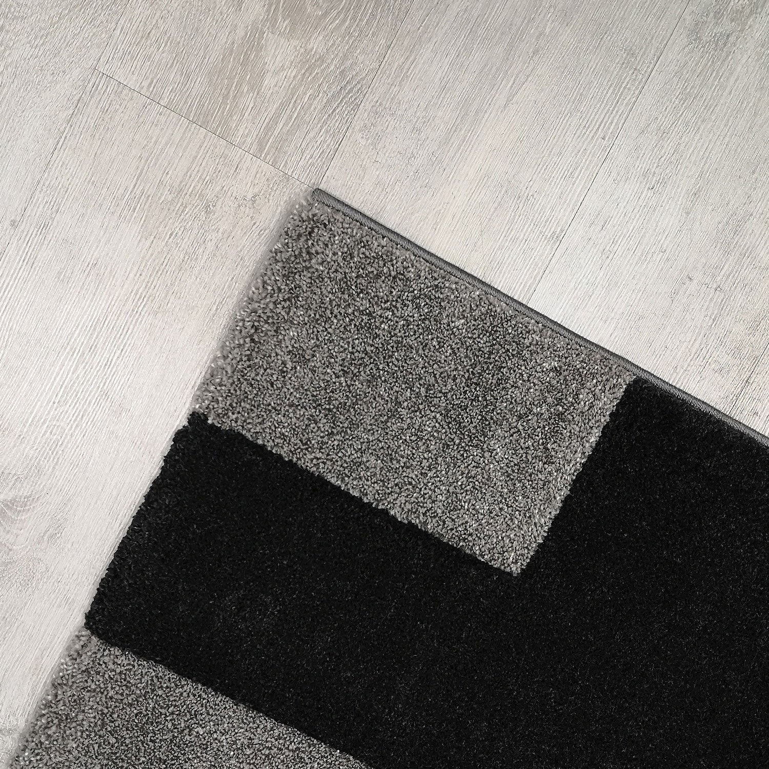 Moderner Teppich Kariert Anthrazit Schwarz Weiss Teppich Muster-zoom-3