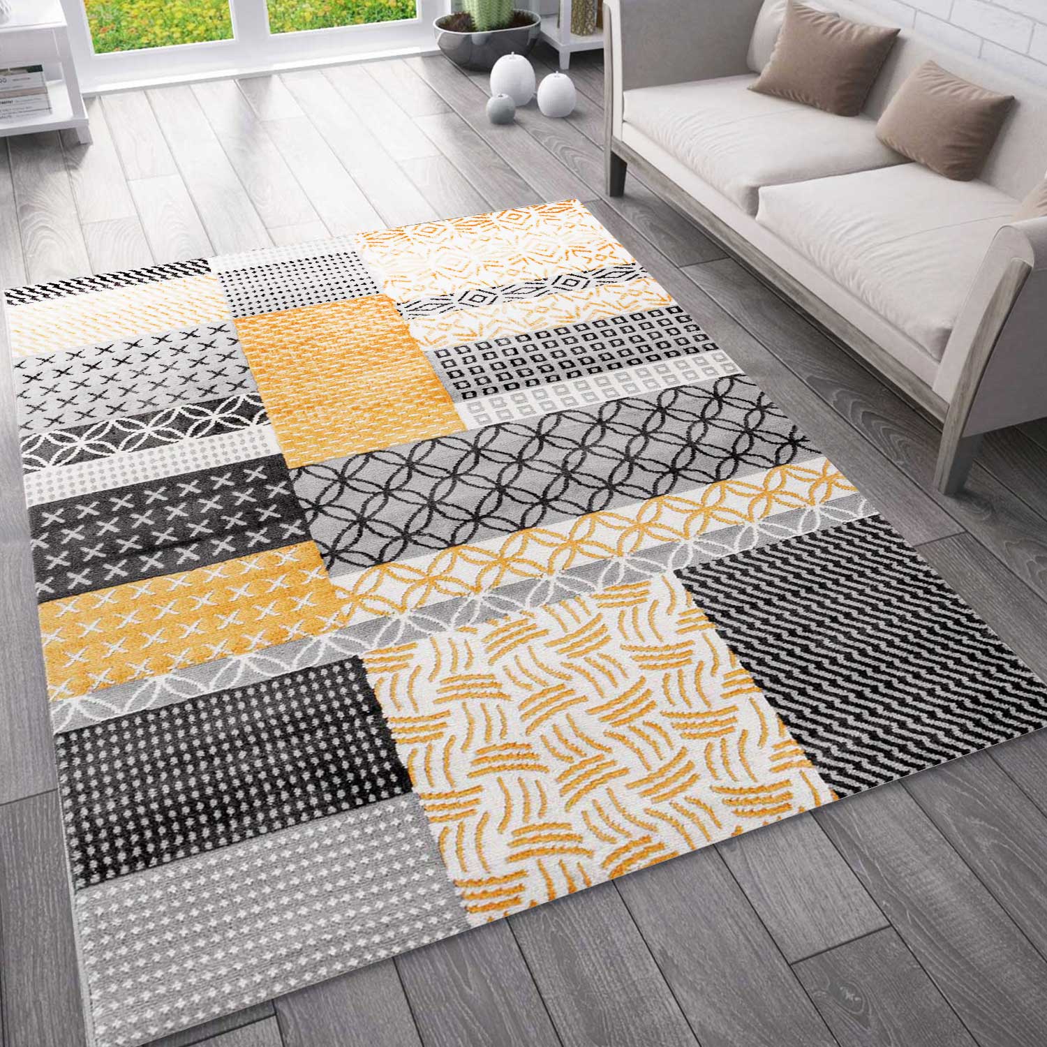 Modern patchwork rug for the living room & bedroom-zoom-2