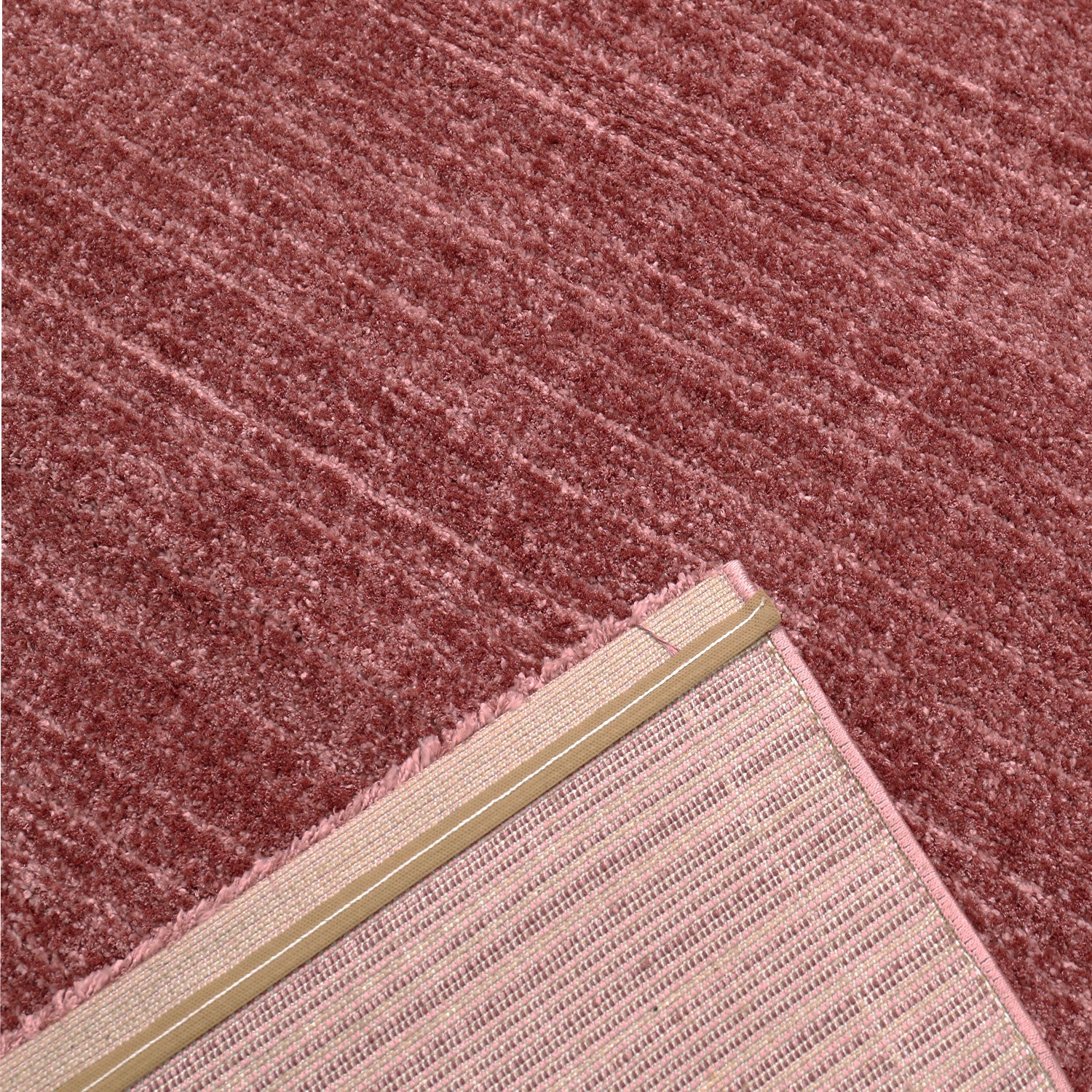Moderner Wohnzimmer Teppich Extra Weich Mikrofaser Spezial Melierung Rosa-2