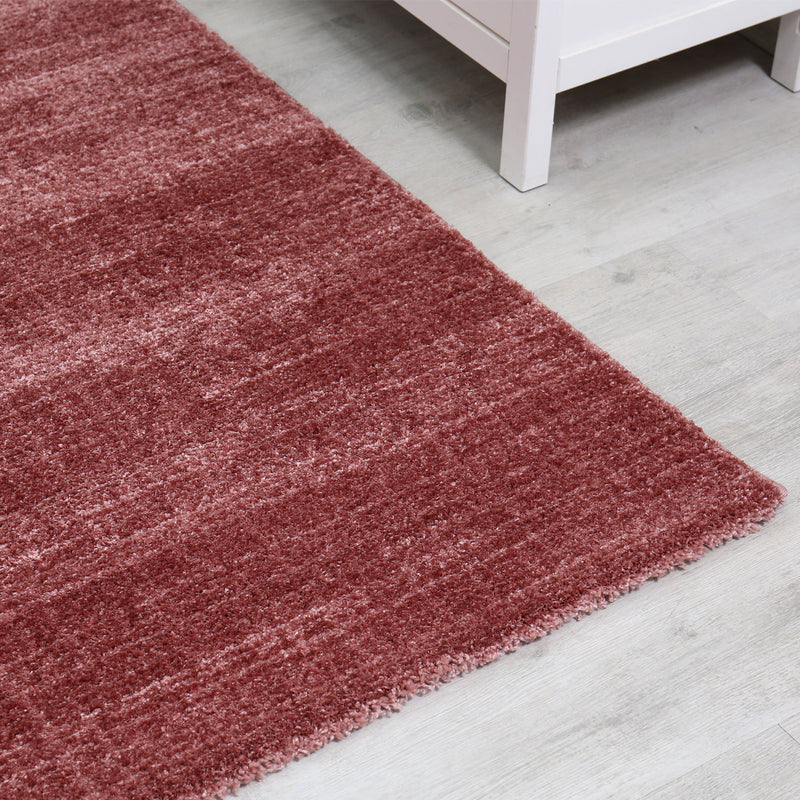 Moderner Wohnzimmer Teppich Extra Weich Mikrofaser Spezial Melierung Rosa-zoom-