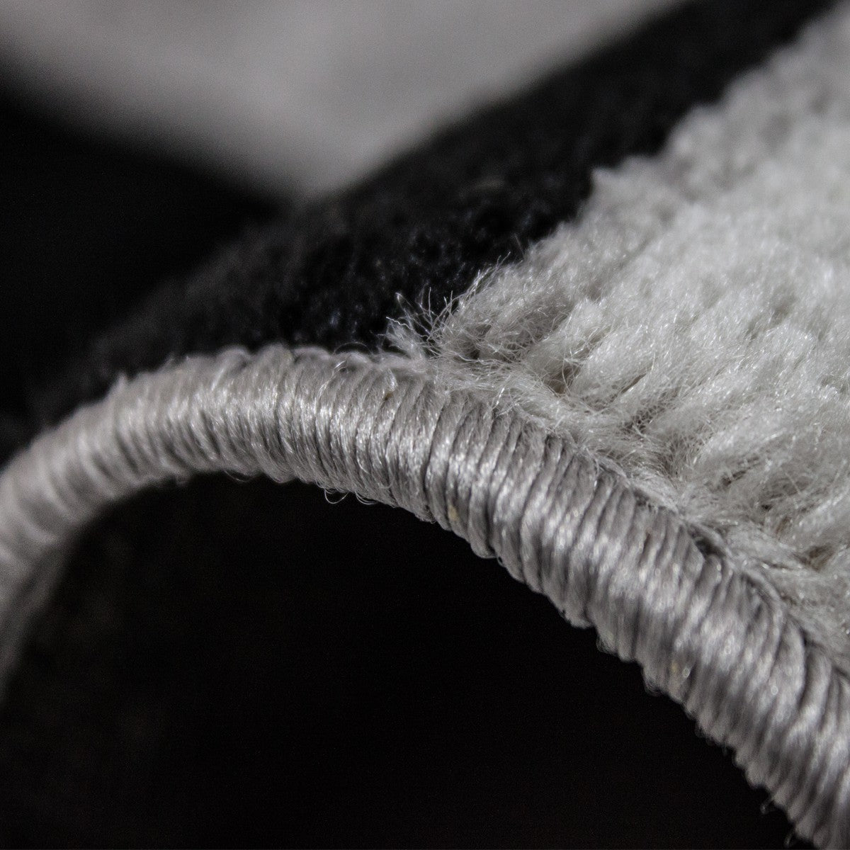 Short-pile rug, modern retro style with grey, black and white border, for living room, bedroom, children's room-3