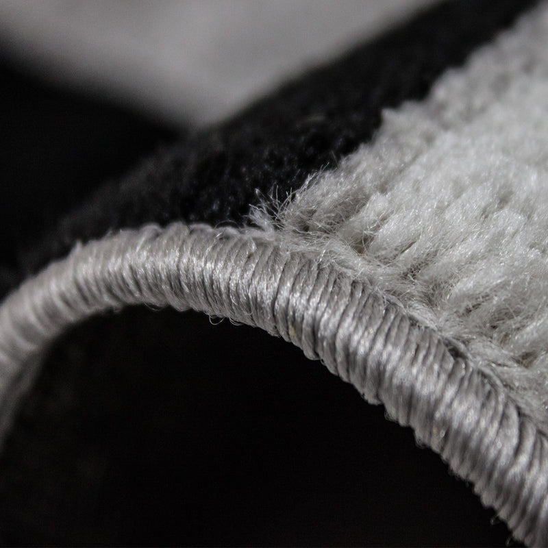 Short-pile rug, modern retro style with grey, black and white border, for living room, bedroom, children's room-zoom-