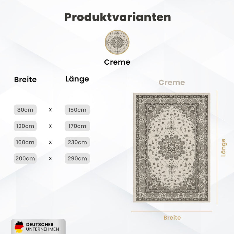 Orientteppich Kurzflor Moderner Teppich mit Ornament-Muster – Pflegeleicht & Robust-zoom-