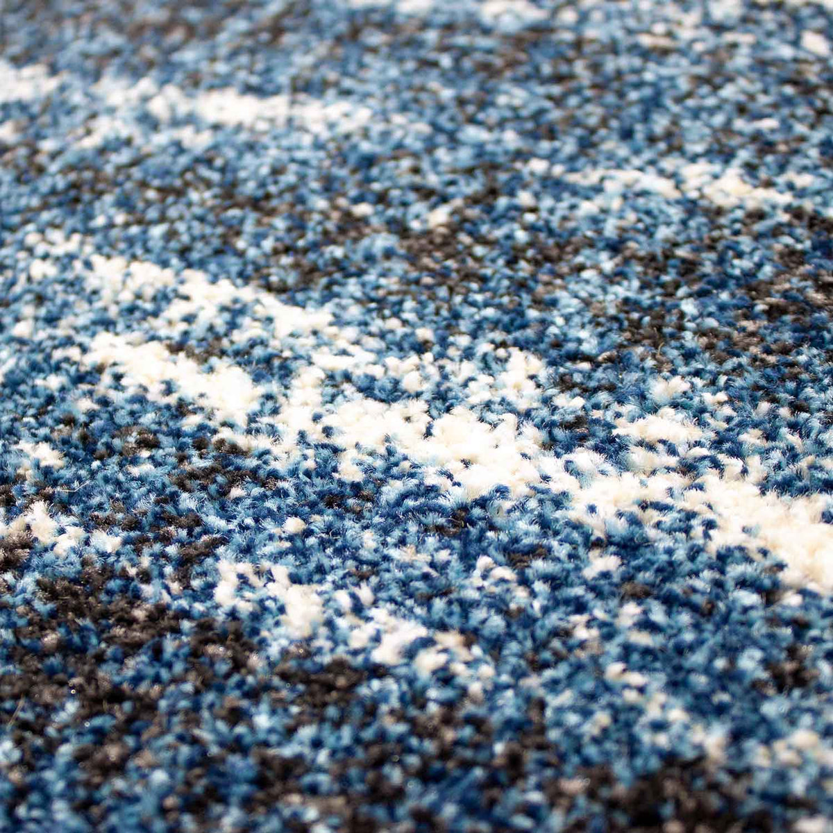 Short-pile modern rug, densely mottled blue and white, for living room, bedroom, children's room