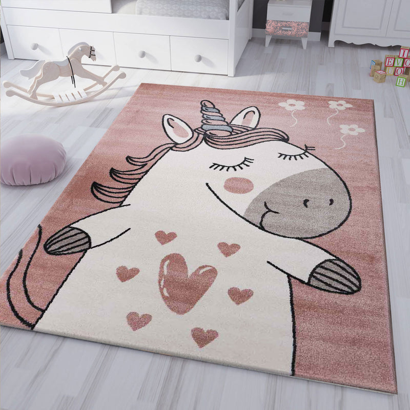 Children's Pony Unicorn Rug Fluffy for Nursery Playroom-zoom-