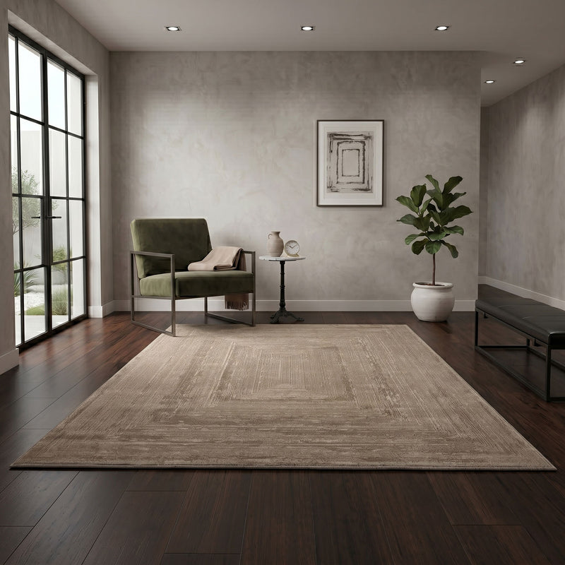 Premium Carpet for Living Room/Bedroom, Modern, High & Low Border – Short Pile Carpet with 3D Effect-zoom-