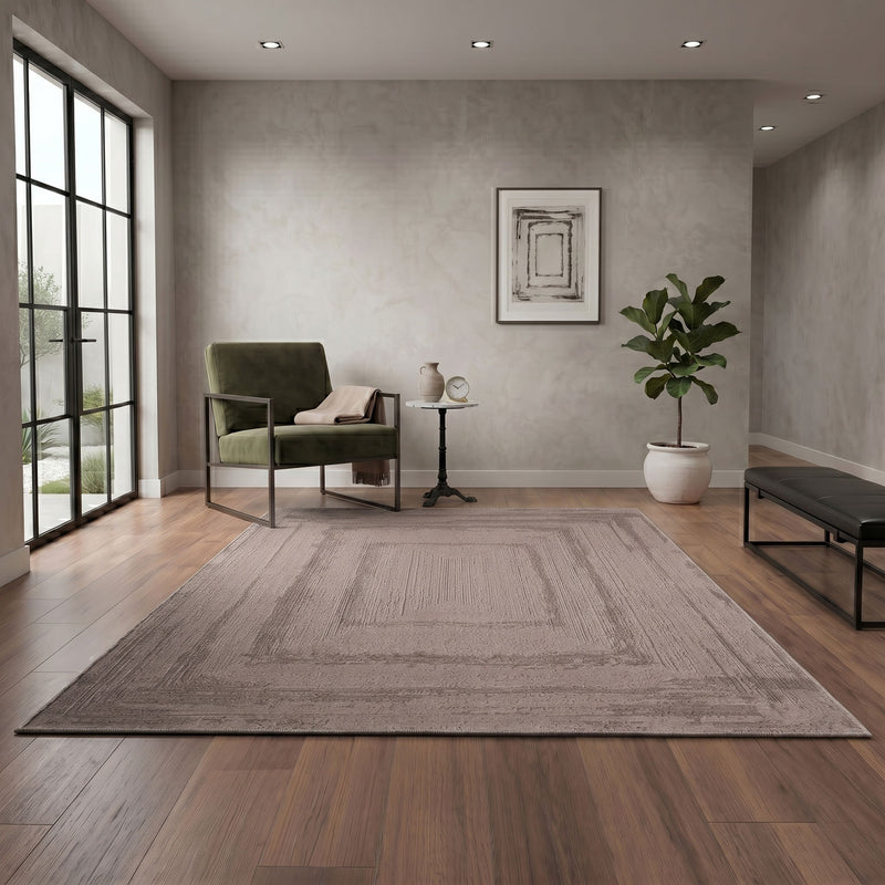 Premium Carpet for Living Room/Bedroom, Modern, High & Low Border – Short Pile Carpet with 3D Effect-zoom-