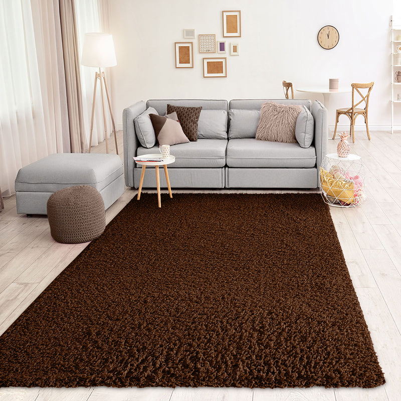 Prime Shaggy High Pile Long Pile Rug Solid Color Modern Brown-zoom-