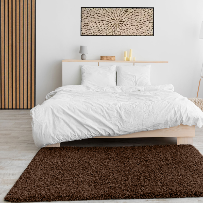 Prime Shaggy High Pile Long Pile Rug Solid Color Modern Brown-zoom-