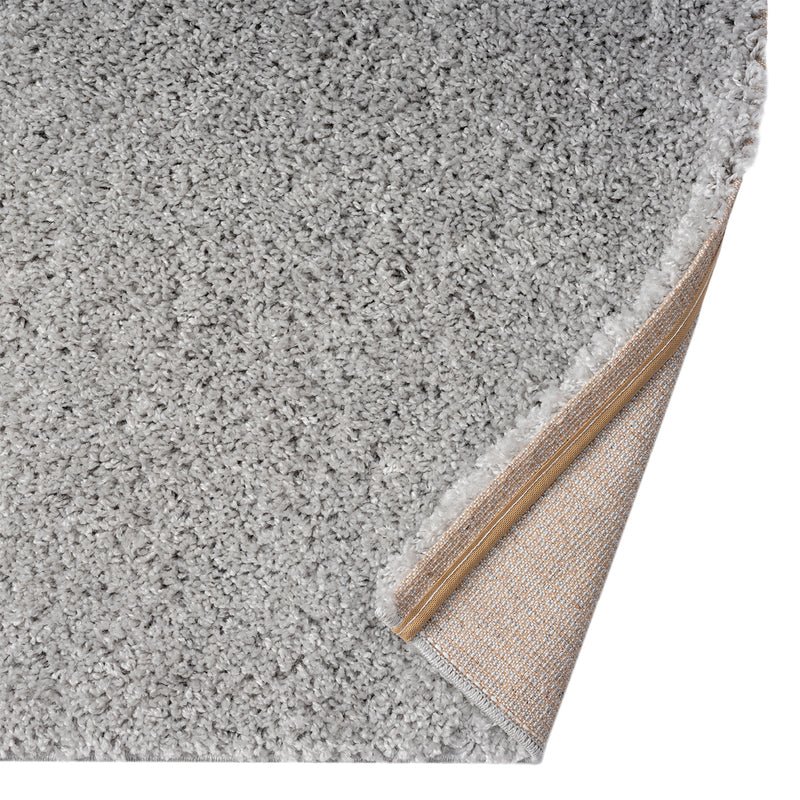 Prime Shaggy High Pile Rug, Solid Grey, Soft, for Living Room, Bedroom, Kitchen-zoom-