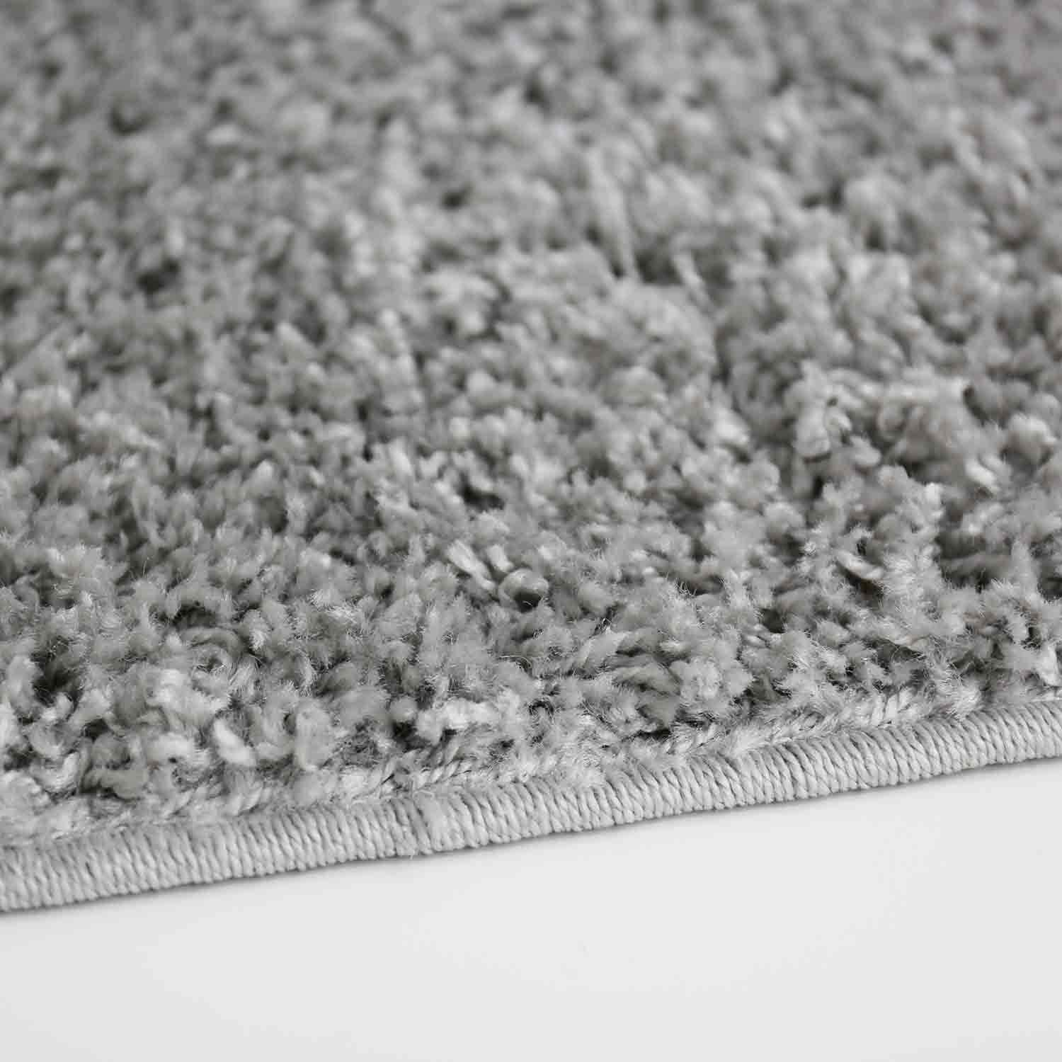 Prime Shaggy High Pile Rug, Solid Grey, Soft, for Living Room, Bedroom, Kitchen-5