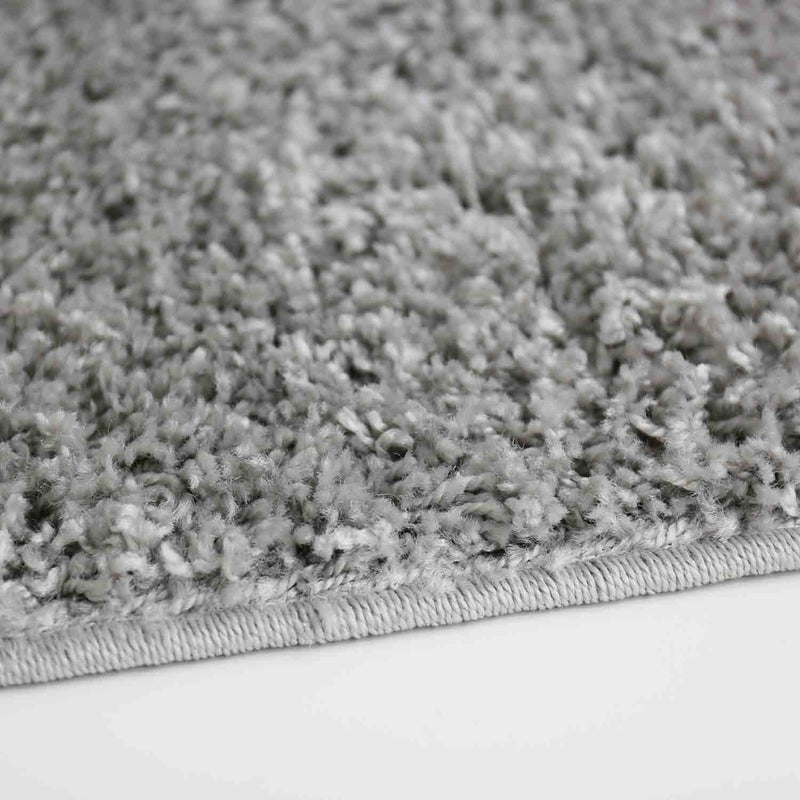 Prime Shaggy High Pile Rug, Solid Grey, Soft, for Living Room, Bedroom, Kitchen-zoom-