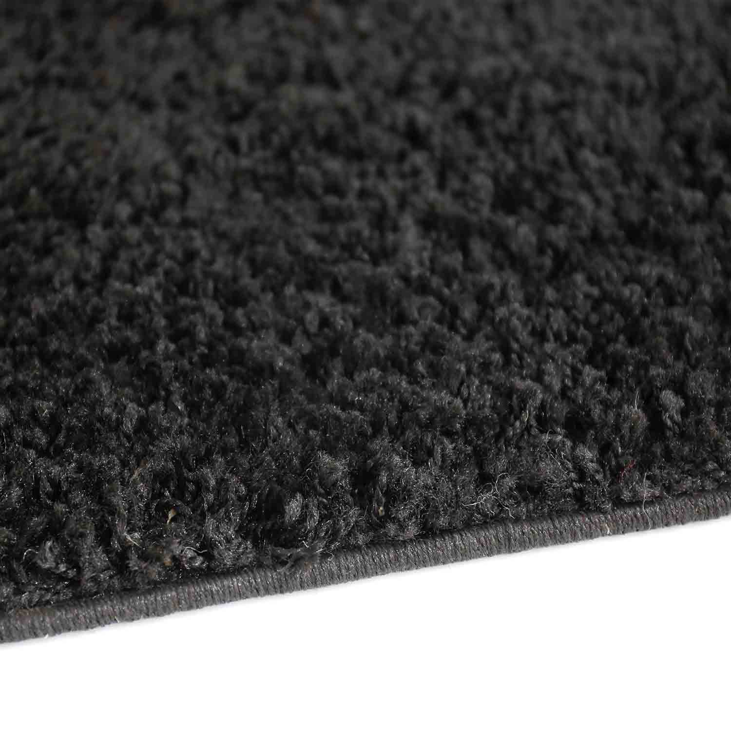 Prime Shaggy High Pile Long Pile Rug Solid Color Modern Black for Living Room, Bedroom-4