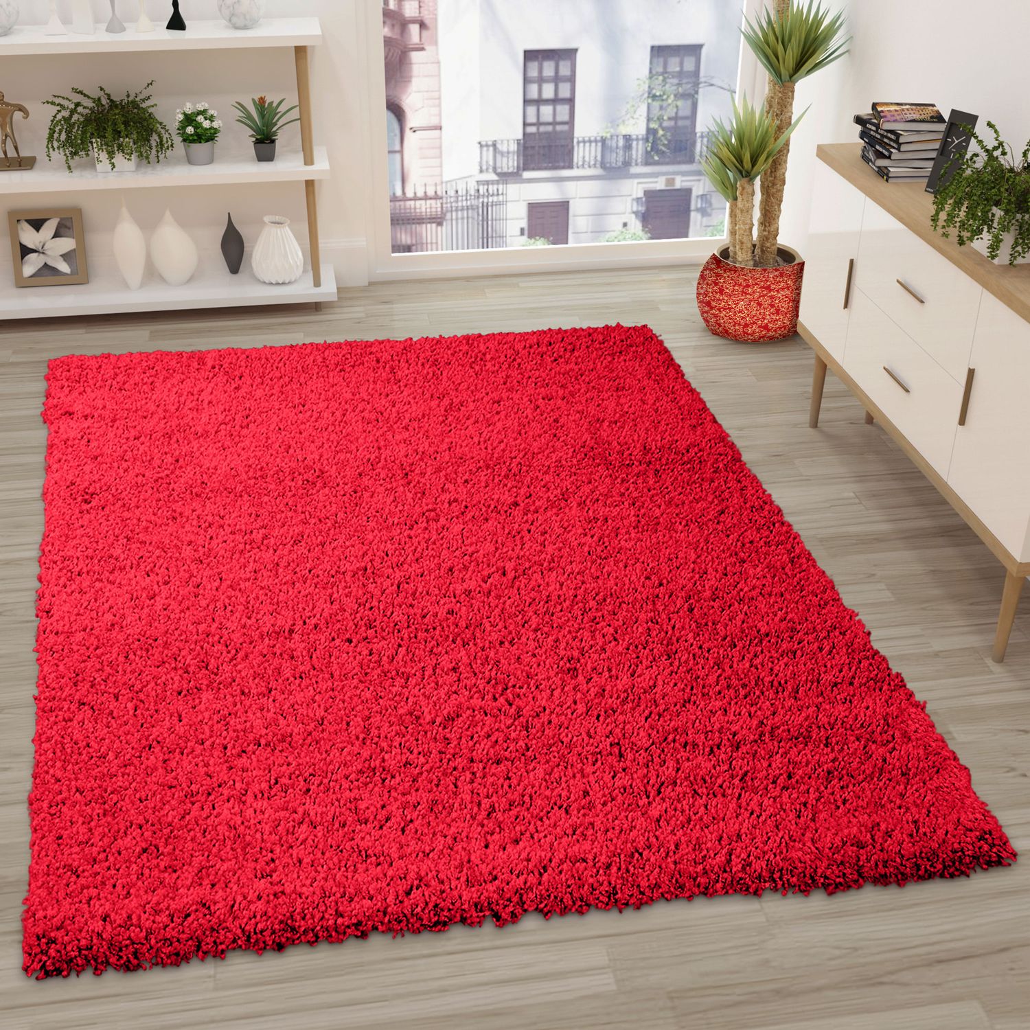 Prime Shaggy Hochflor Teppich in 13 Uni Farben + Runde Teppiche Wohnzimmer-zoom-5