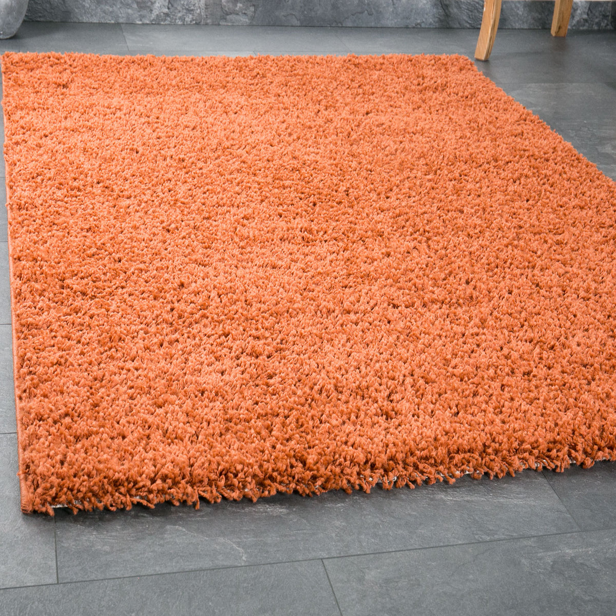 Prime Shaggy high-pile solid copper rug for living room, bedroom, nursery