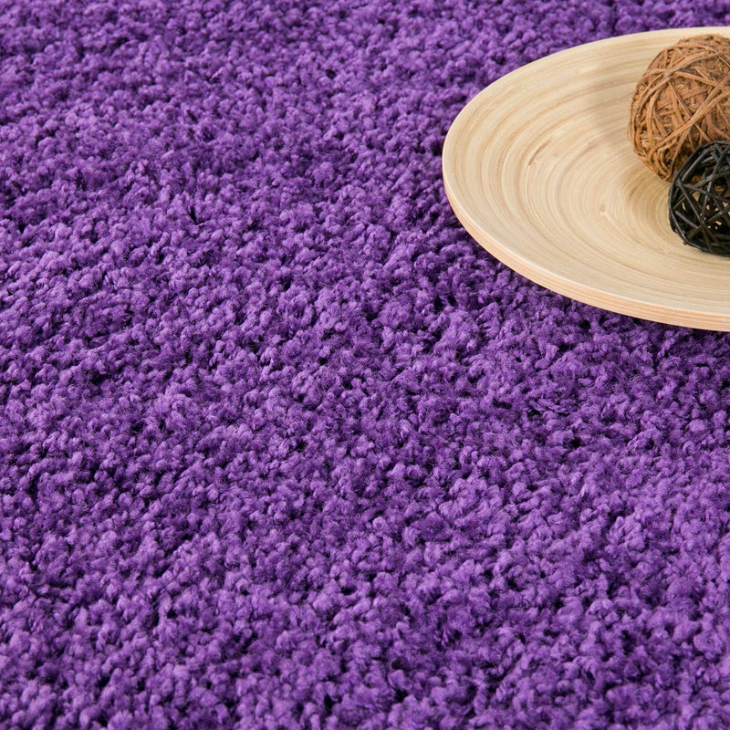 Prime Shaggy High Pile Long Pile Plain Modern Purple Rug for Living Room, Bedroom, Children's Room-zoom-