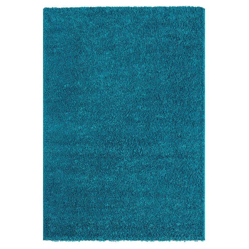 Prime Shaggy High Pile Long Pile Plain Modern Turquoise Rug for Living Room, Bedroom, Kitchen-zoom-