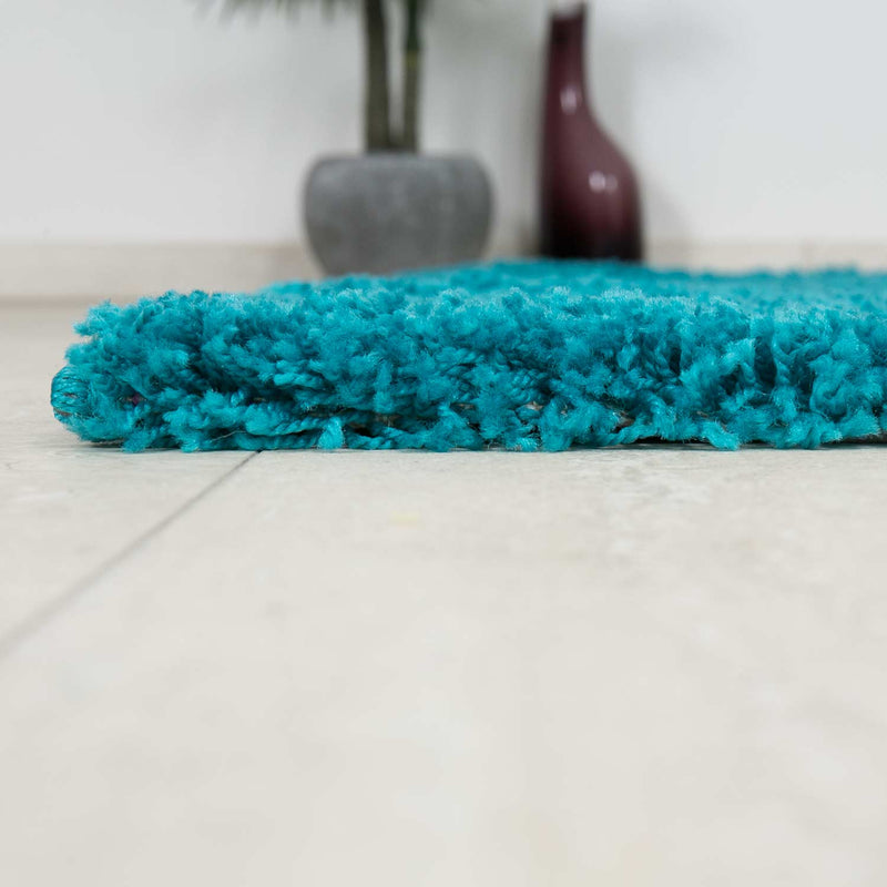 Prime Shaggy High Pile Long Pile Rug Solid Color Modern Turquoise-zoom-