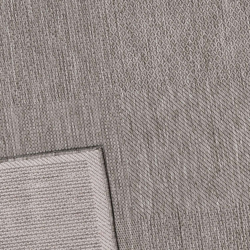 Durable indoor and outdoor flatweave patio rug, natural look in grey-zoom-