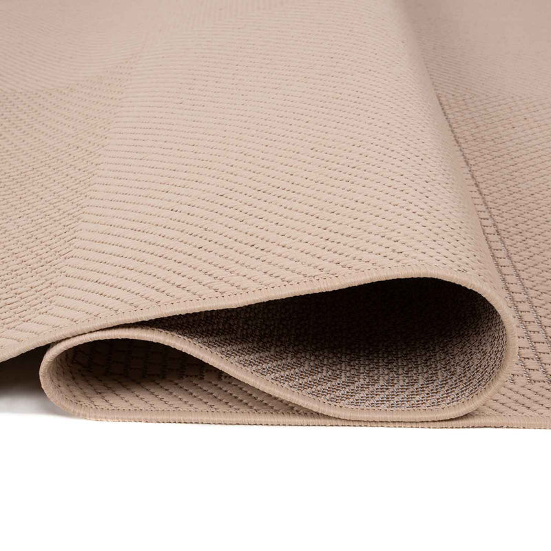 Durable indoor and outdoor flatweave patio rug, natural look in beige-zoom-