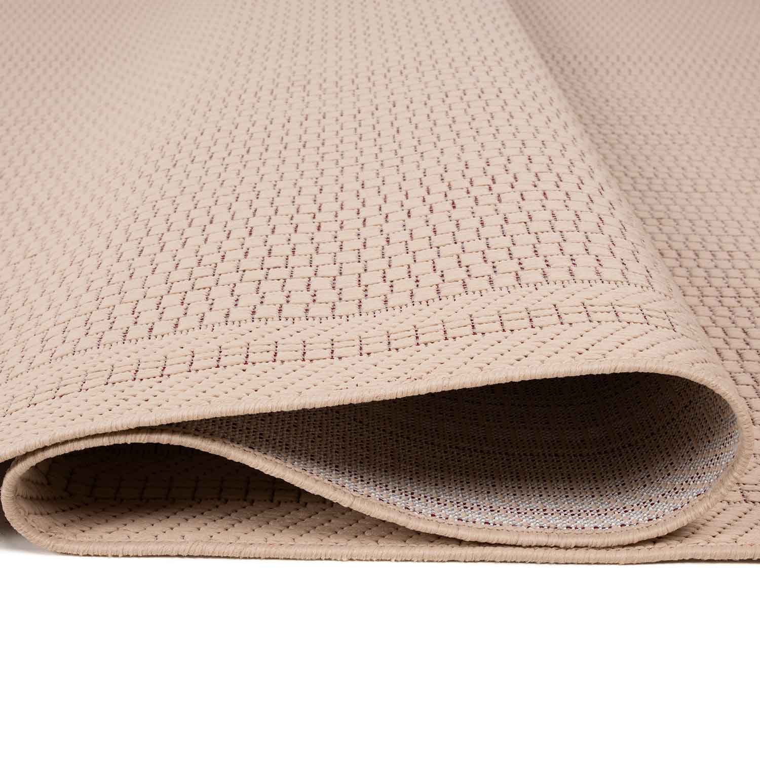 Indoor and outdoor flatweave rugs for patios, natural look in grey & beige-7