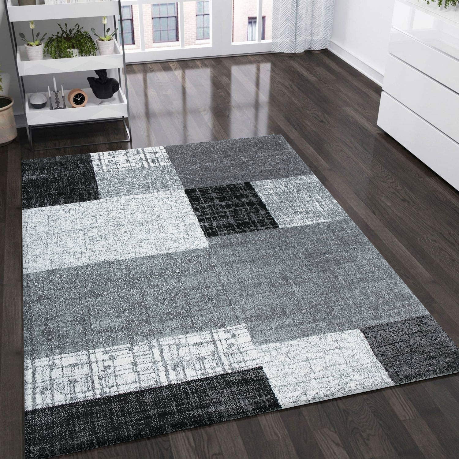 Samo9473 Grey Tile Look Carpet-zoom-1