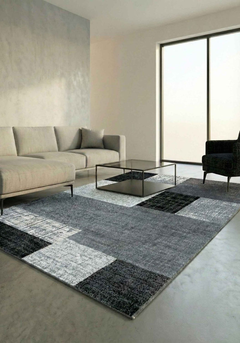 Samo9473 Grey Tile Look Carpet-zoom-