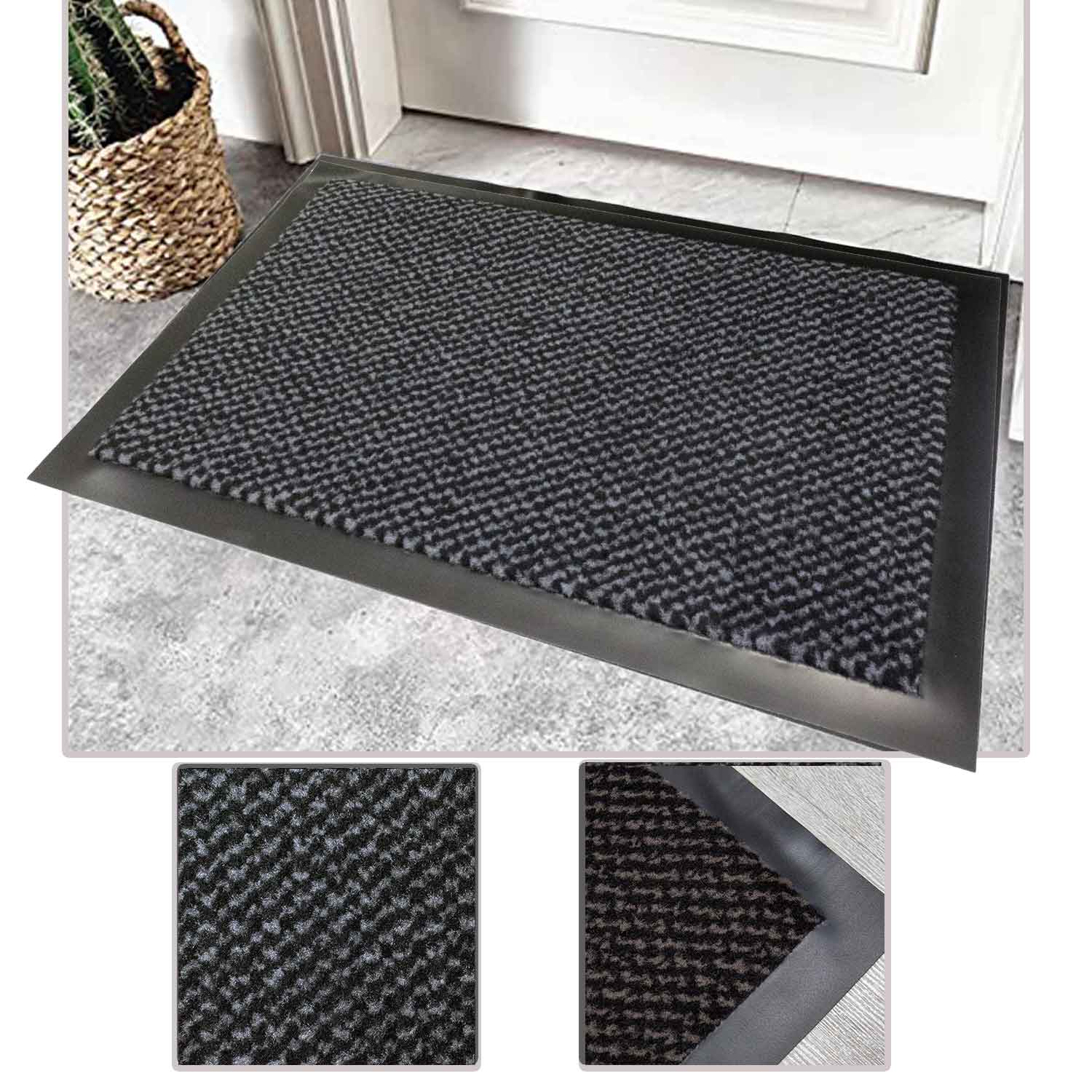 Washable, waterproof, durable, dirt-trapping, non-slip entrance mat for front door, entrance, hallway, patio, balcony