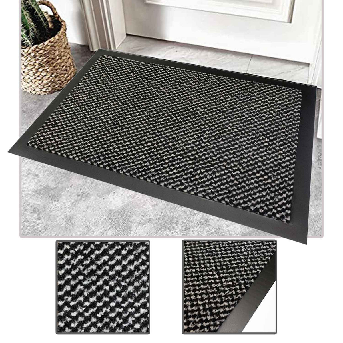 Washable, waterproof, durable, dirt-trapping, non-slip entrance mat for front door, entrance, hallway, patio, balcony