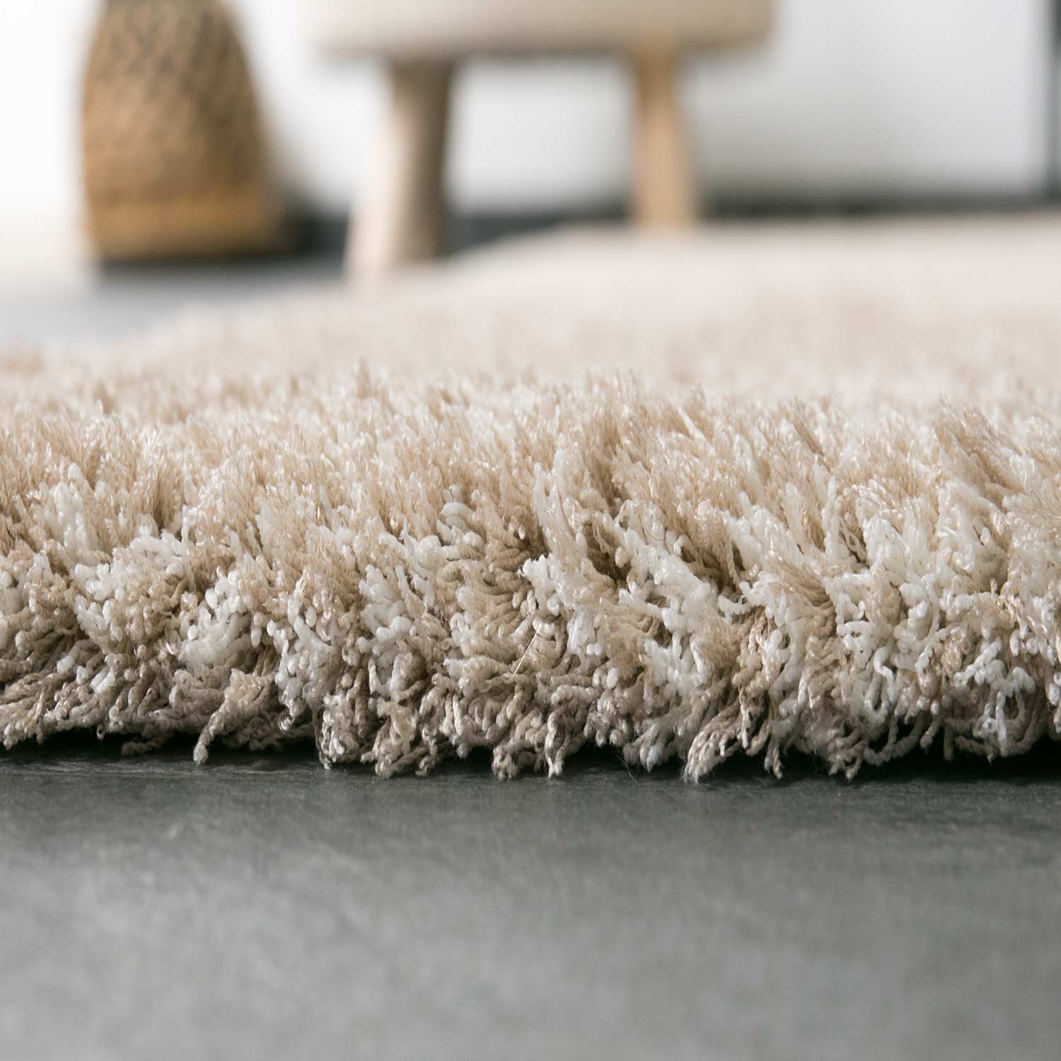 Nizza9461 Beige Shaggy Rug Microfiber Extra Fluffy-4