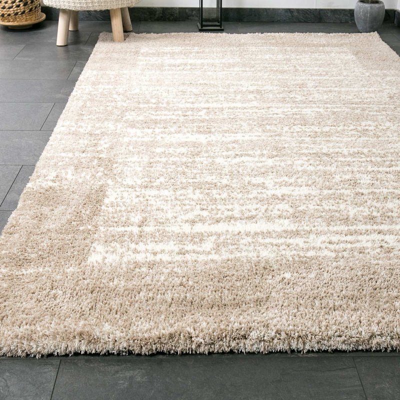 Nizza9461 Beige Shaggy Rug Microfiber Extra Fluffy-zoom-
