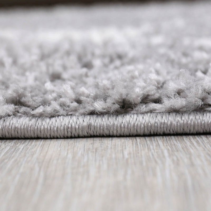 High-pile rug, living room, shaggy, Scandinavian design, diamond pattern, grey and cream, robust, soft, durable-zoom-