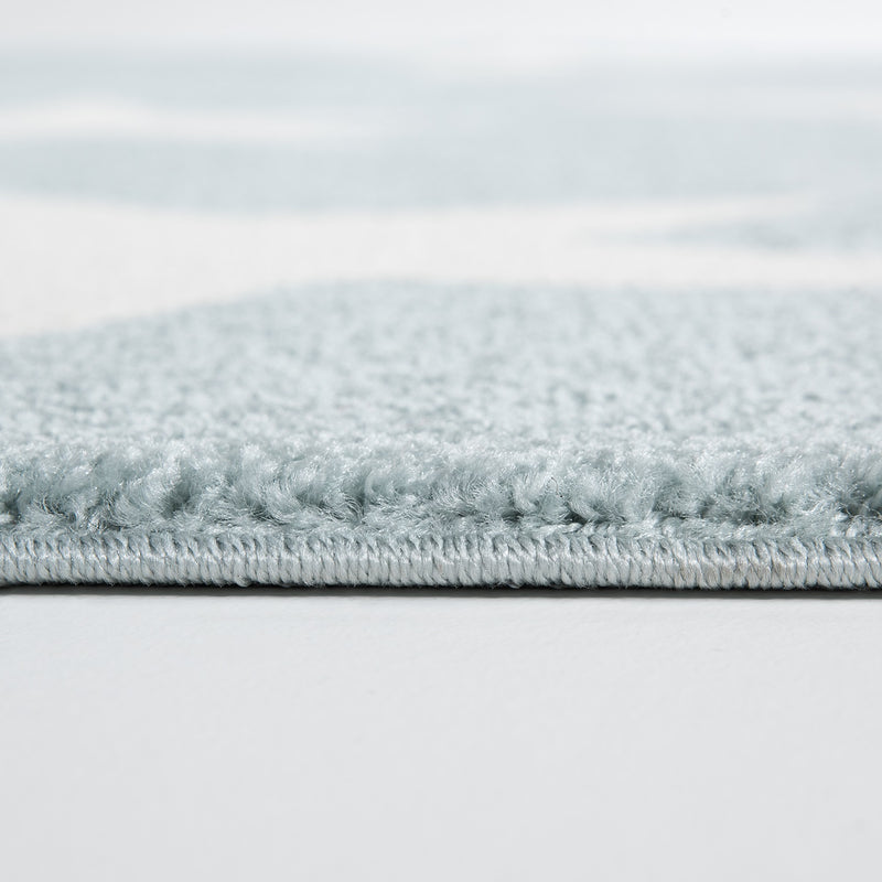 Teppich Sterne Hellblau Weiß Creme Kurzflor Kinderzimmer Jugendzimmer-zoom-